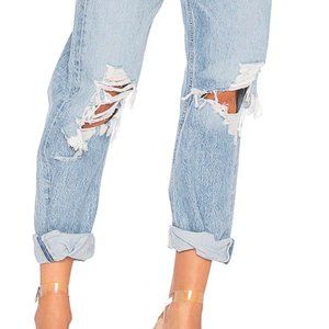 Agolde - 90's Ripped Loose Fit Jeans - Light Wash - Size 24 - EUC